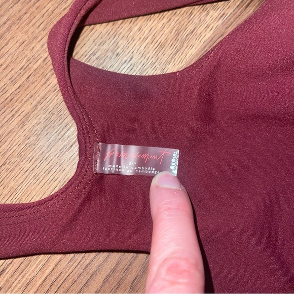 Free People Sports Bra Women’s Size Small Oxblood Burgundy FP Movement Yoga - Picture 5 of 11